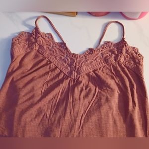 Maurices size L dark rose cotton ribbed tank top, racerback spaghetti straps.